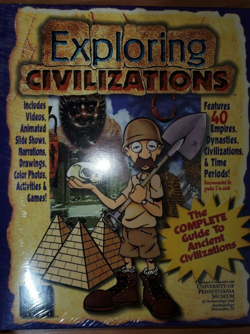 VINTAGE Exploring Civilizations CD ROM Game Win 3.1 or 95 Romtech Galaxy Series!